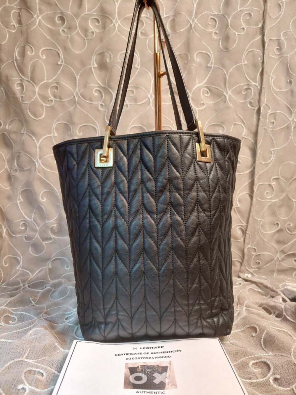 Vintage Gucci black quilted leather matelassé mini tote shoulder bag - Picture 3 of 12